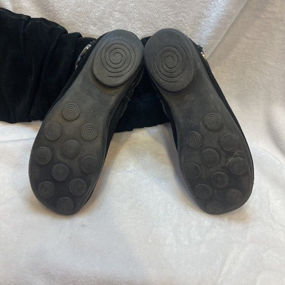 White Mountain Black Suede With Buckle Side Zip Mid Calf Boot Women's Size 7.5 - Picture 7 of 12